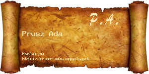 Prusz Ada névjegykártya